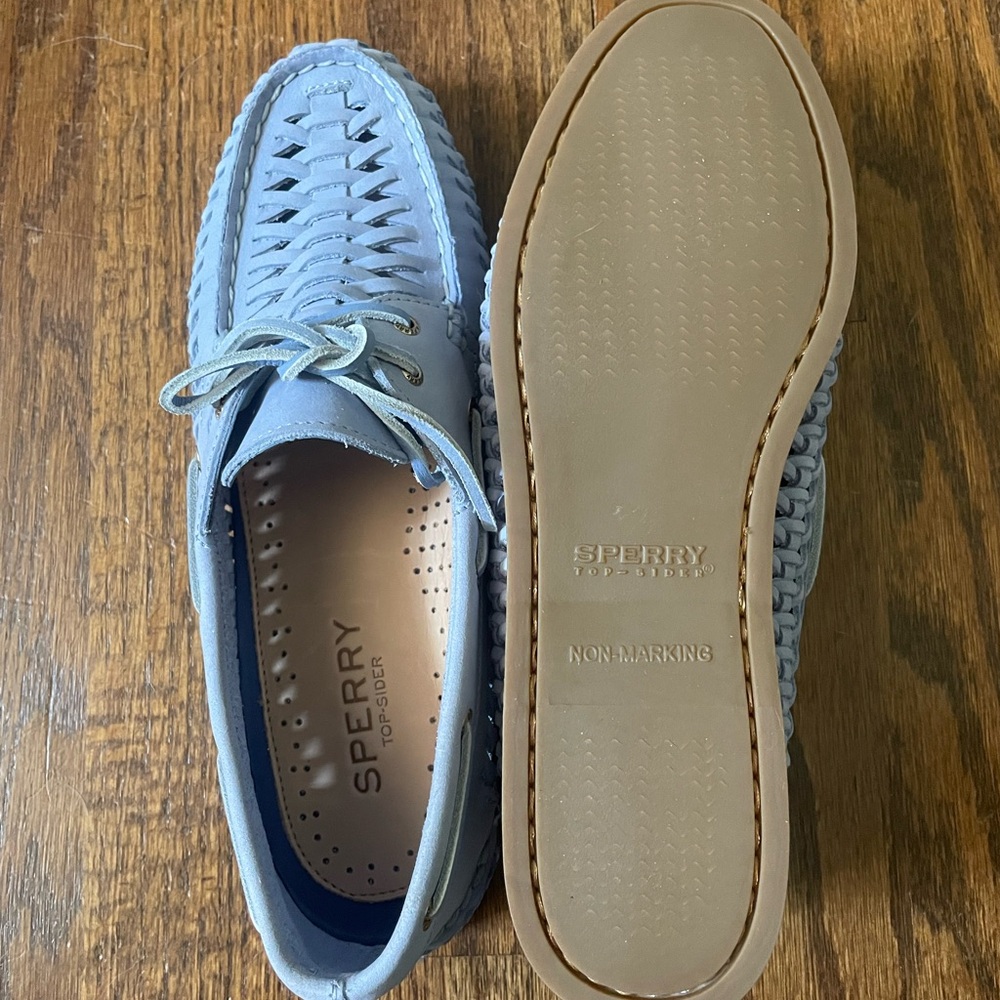 Sperry Women's Light Blue Woven Boat Shoe size 8.5 - Picture 5 of 6